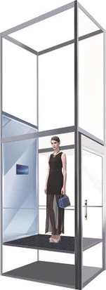 Thang máy nền kính kín